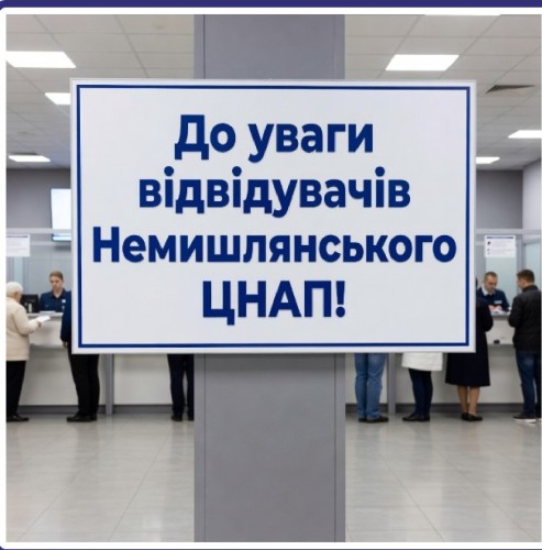 До уваги відвідувачів Немишлянського ЦНАП!